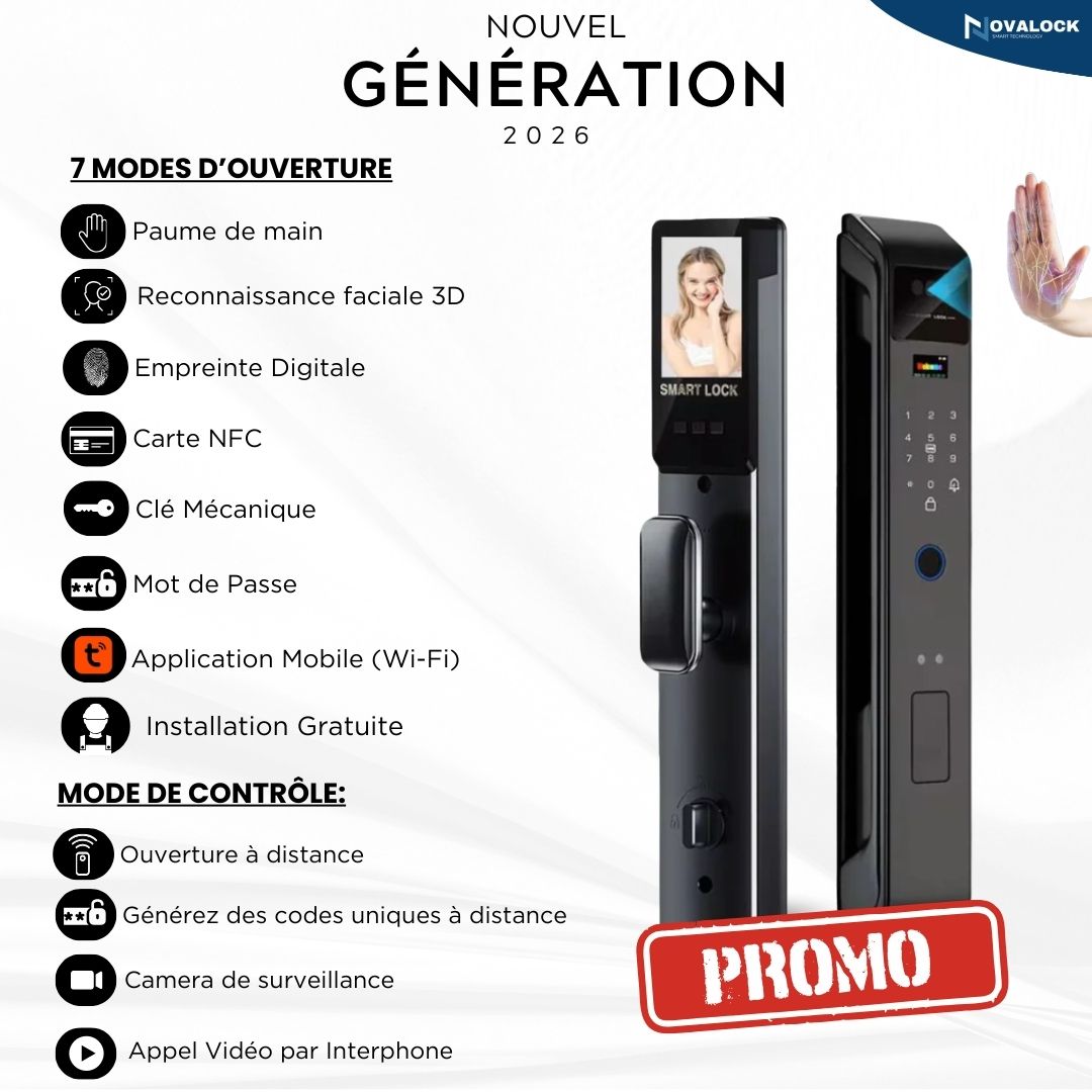 Serrure Intelligente Face id EM23 (Tuya) – Novalock