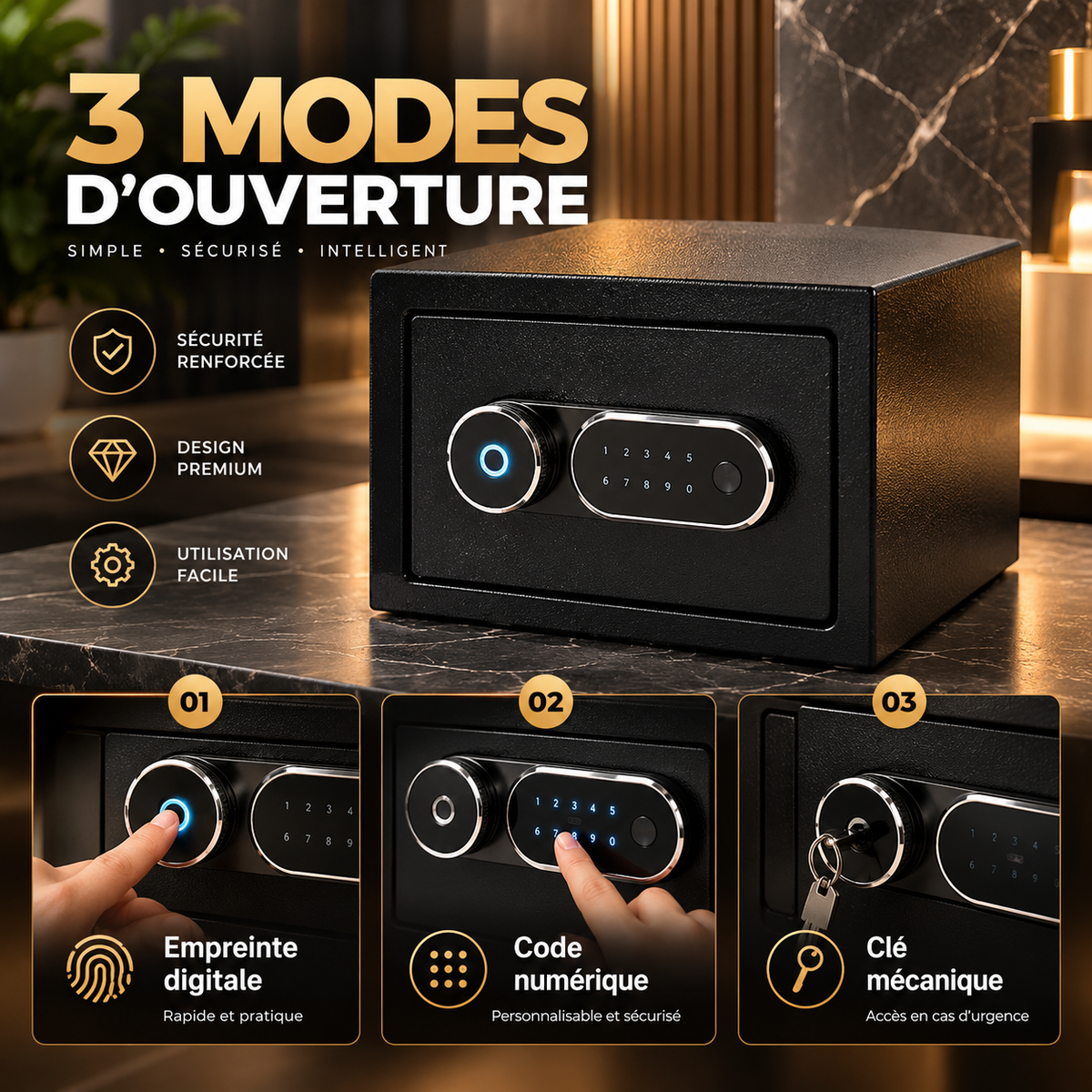Coffre-Fort Intelligent NOVASAFE 2026 (Wifi)