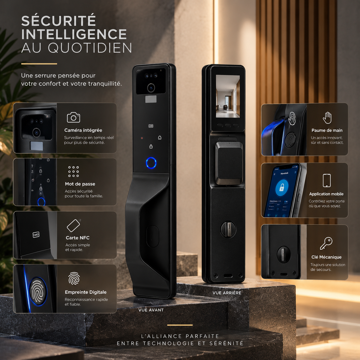 Serrure Intelligente HK80 ULTRA BLINDÉE