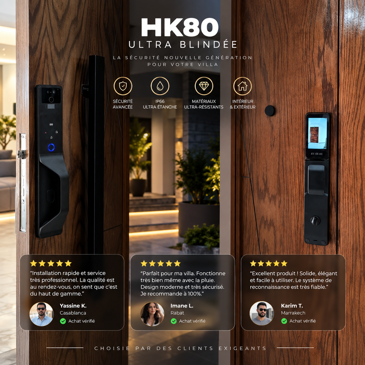 Serrure Intelligente HK80 ULTRA BLINDÉE